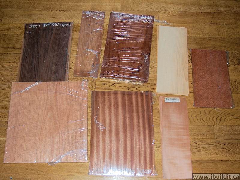 different wood veneer packs
